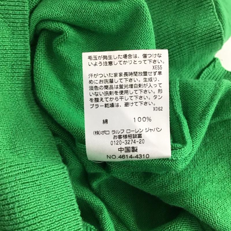ポロゴルフラルフローレン POLOGOLF ニット、セーター 長袖 長袖ニットカットソー Vネック セーター L ロゴ、文字 緑 / グリーン / メンズ USED 古着 中古 10141852