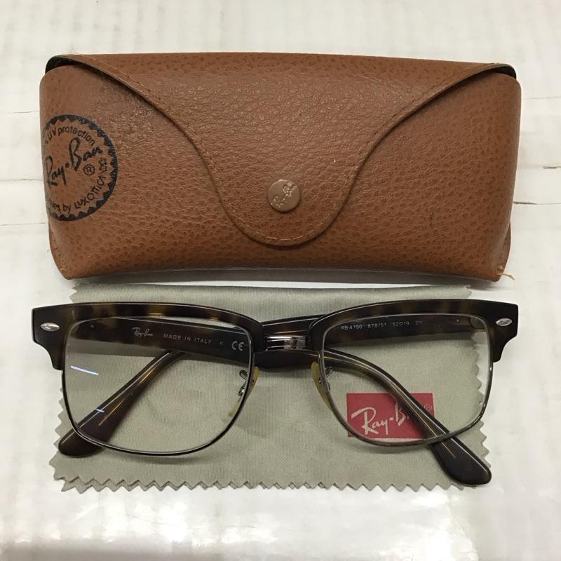 レイバン Ray-Ban めがね・サングラス めがね RB4190 スクエア クリアレンズ ロゴ、文字 茶 / ブラウン / レディース USED 古着 中古 10114313