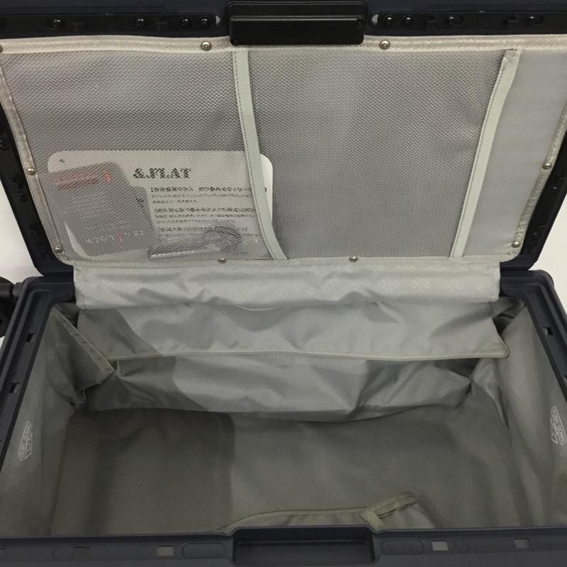アンドフラット &.FLAT スーツケース、トランク スーツケース、トランク FL14-4-00002 折りたたみ ハードキャリーバッグ キャリーケース 箱有 ロゴ、文字 紺 / ネイビー / メンズ USED 古着 中古 10137511