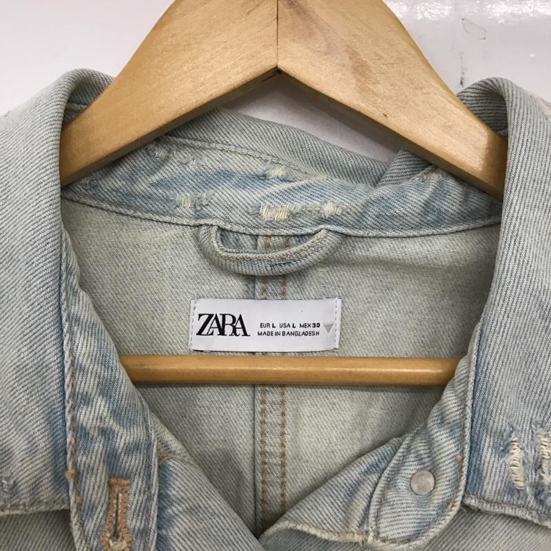 ザラ ZARA ジャケット、上着 ジャケット、ブレザー 5252/270/406 リメイク デニムジャケット L 無地 水色 / ライトブルー / レディース USED 古着 中古 10133674