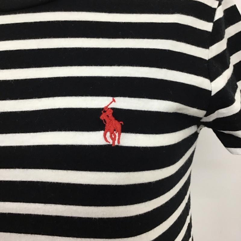 ポロラルフローレン POLO RALPH LAUREN Tシャツ 半袖 クルーネック ボーダー XS ワンポイント 白 / ホワイト / X 黒 / ブラック / レディース USED 古着 中古 10114076