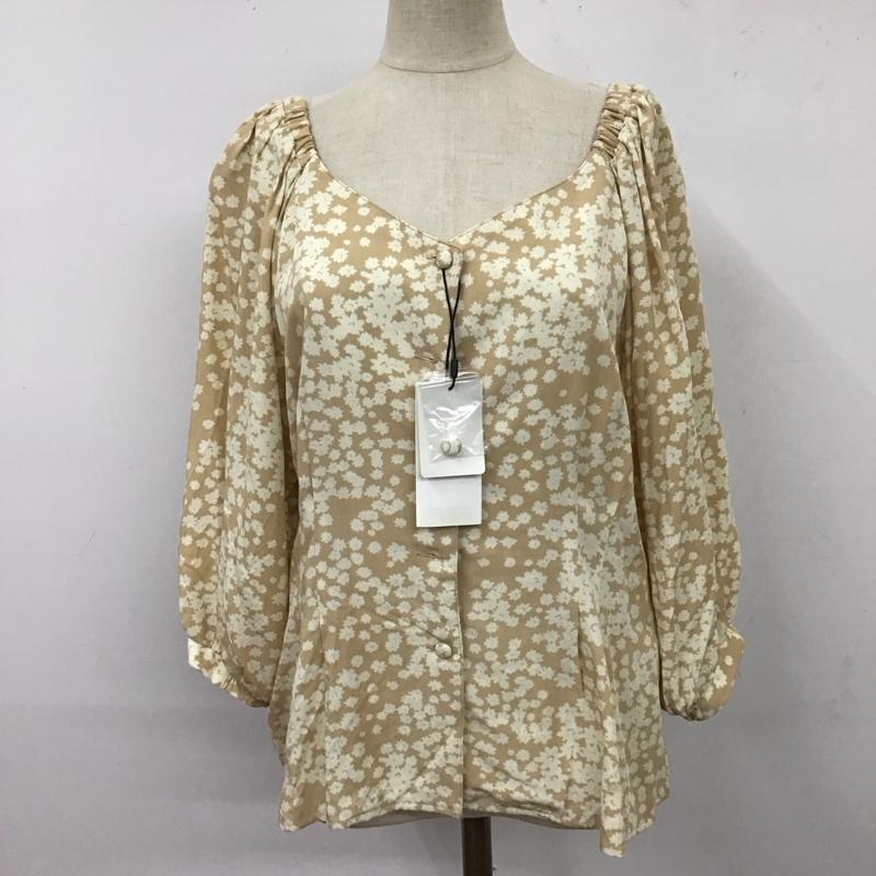 マウジー MOUSSY シャツ、ブラウス 半袖 010cse30-1590 2WAYFLOWERPRINTTOP 前開きシャツ FREE プリント ベージュ / ベージュ / レディース USED 古着 中古 10116422