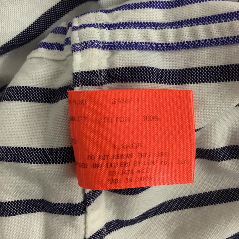 ウィズリミテッド WHIZ LIMITED シャツ、ブラウス 長袖 長袖シャツ カラーシャツ ポケットシャツ 長袖カットソー ボーダーシャツ 4L ボーダー柄 白 / ホワイト / X 青 / ブルー /  メンズ USED 古着 中古 10111743