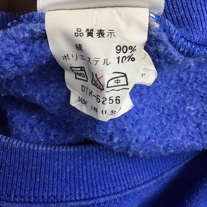 古着 USED トレーナー 長袖 長袖トレーナー プリントスウェット クルーネック リブスウェットカットソー M プリント 青 / ブルー / メンズ USED 古着 中古 10108627