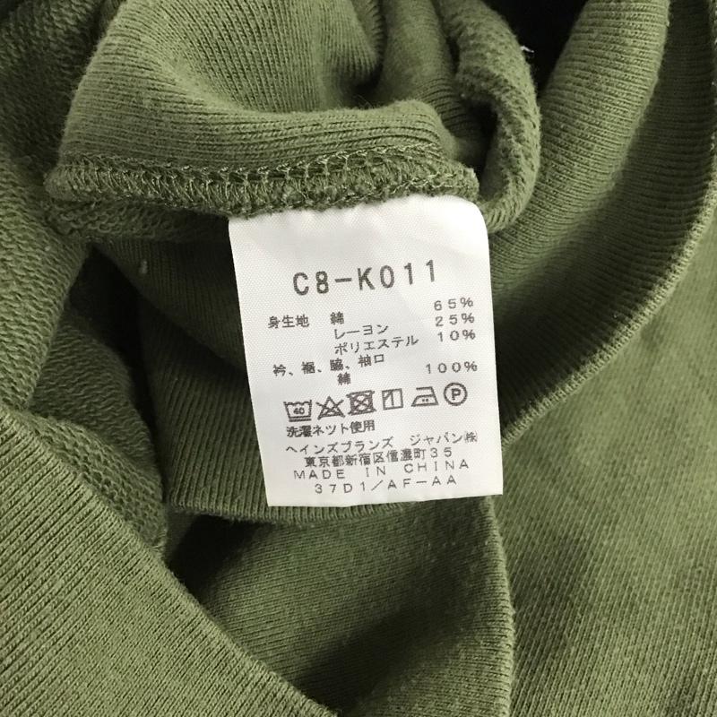 チャンピオン Champion トレーナー 長袖 長袖トレーナー スウェット クルーネック プルオーバー S ロゴ、文字 カーキ / カーキ / メンズ USED 古着 中古 10140716