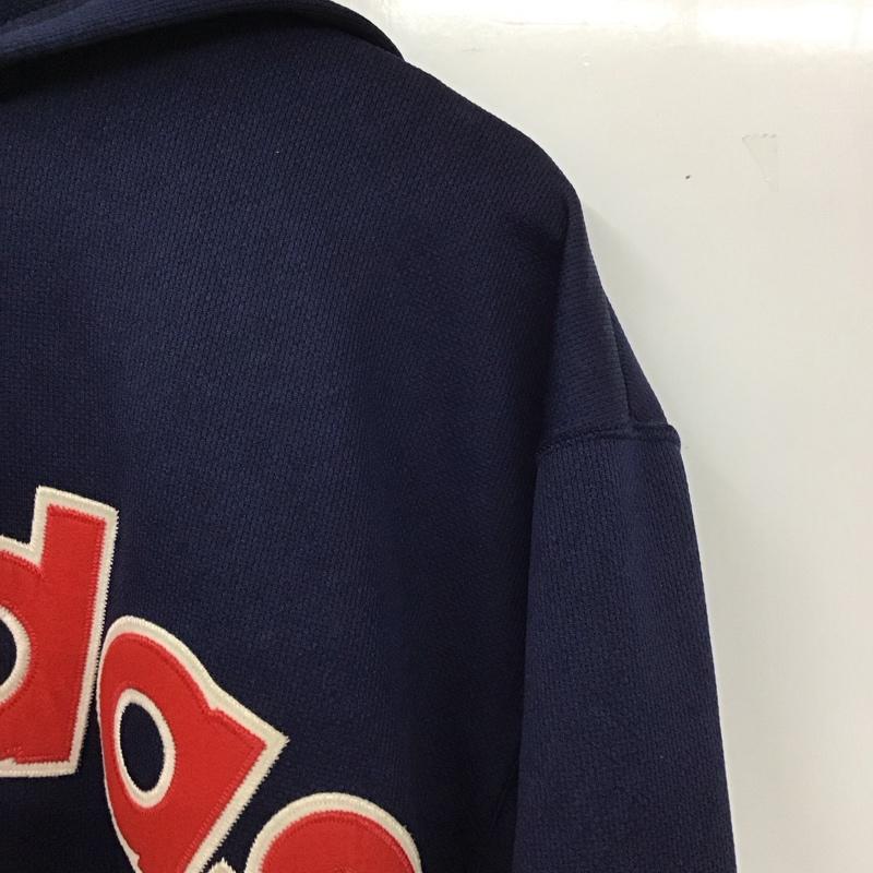 アディダス adidas パーカー 長袖 AMT-606 ジャージ M ロゴ、文字 紺 / ネイビー /  メンズ USED 古着 中古 10128477