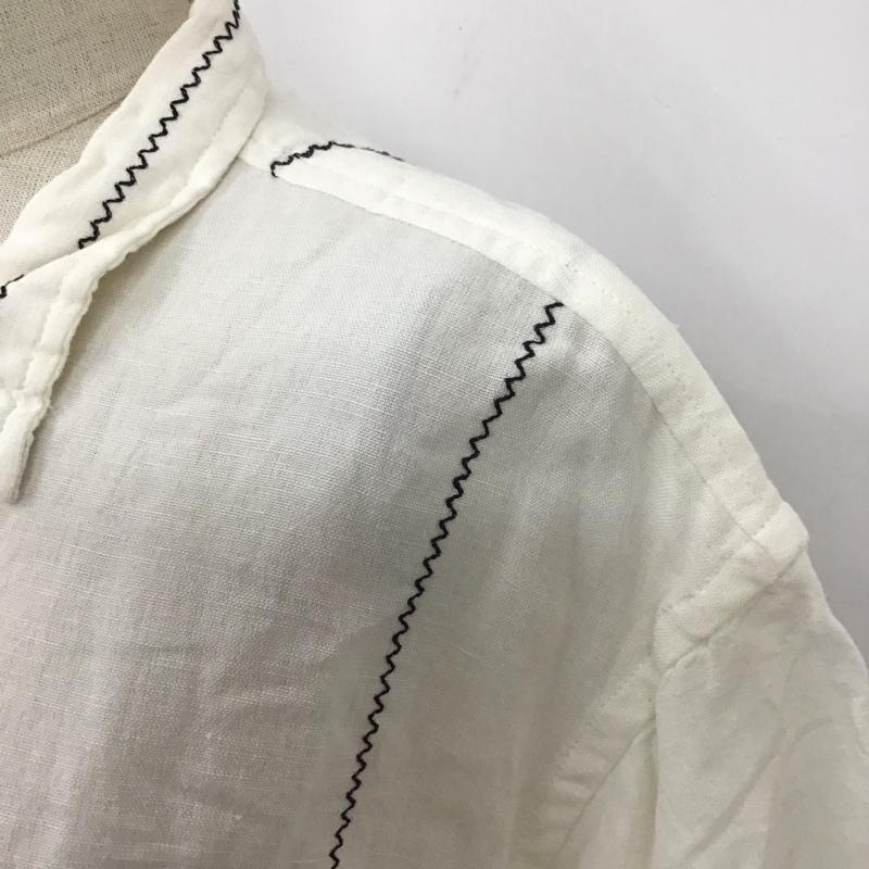 ニコアンド niko and... シャツ、ブラウス 半袖 半袖シャツ カラーシャツ 半袖カットソー 刺繍シャツ M 刺繍 白 / ホワイト / レディース USED 古着 中古 10110245