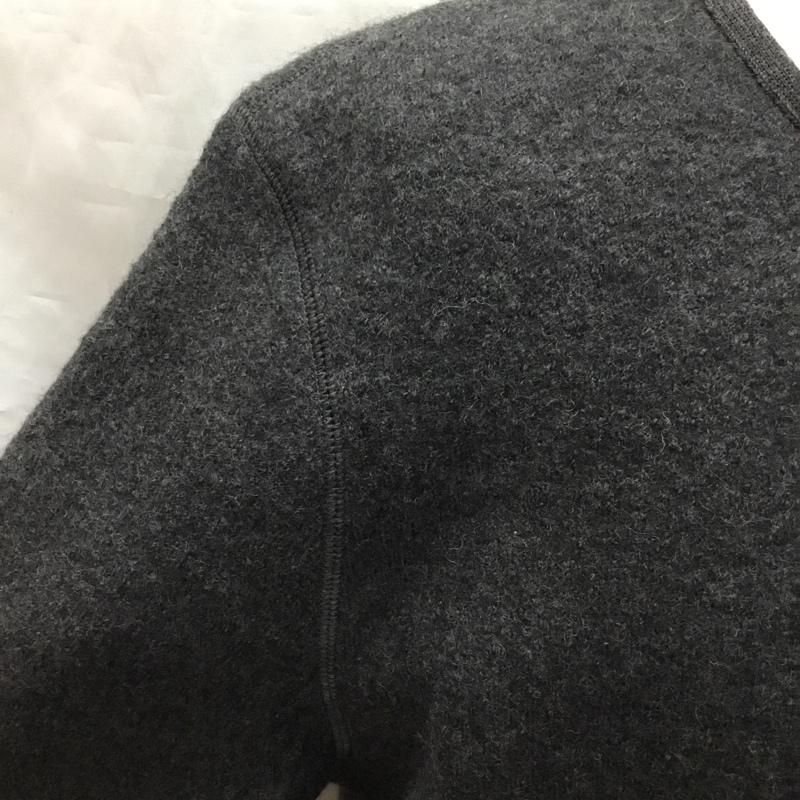 パパス PAPAS カーディガン 長袖 長袖カーディガン 長袖カットソー ノーカラージャケット 前開カーディガン M ロゴ、文字 灰 / グレー / メンズ USED 古着 中古 10122304