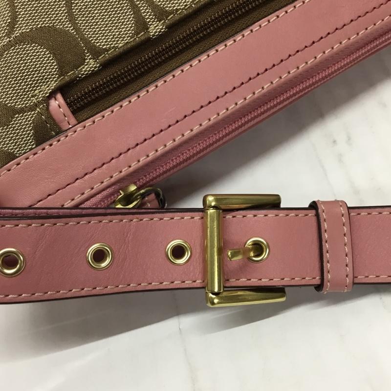 コーチ COACH ショルダーバッグ ショルダーバッグ シグネチャー ロゴ、文字 ベージュ / ベージュ / X 桃 / ピンク / レディース USED 古着 中古 10107602