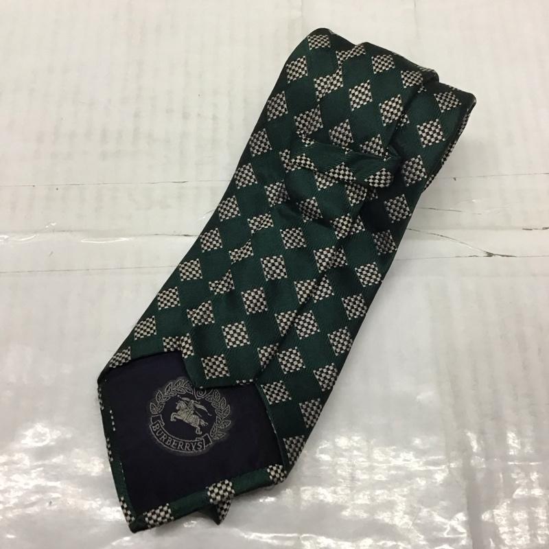バーバリー BURBERRY ネクタイ ネクタイ シルク イタリア製 総柄 緑 / グリーン / メンズ USED 古着 中古 10113400