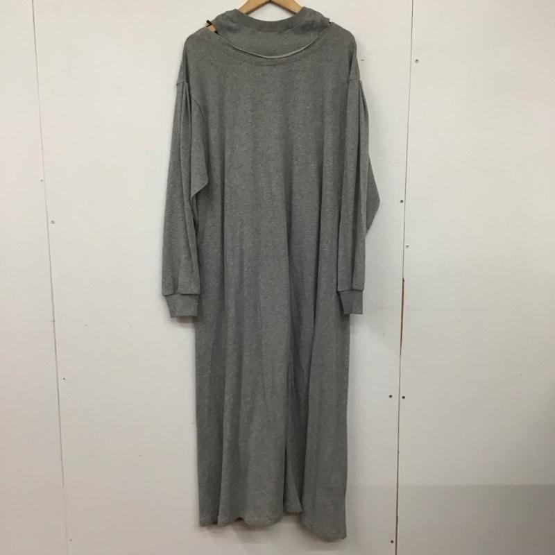ニコアンド niko and... ワンピース ロングスカート 長袖ロングワンピース クルーネック スウェットワンピース FREE 無地 灰 / グレー / レディース USED 古着 中古 10138348