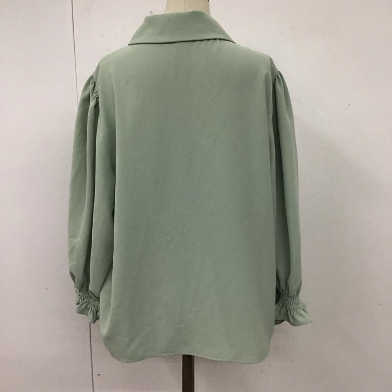 ザラ ZARA シャツ、ブラウス 長袖 1971 068 982 襟ビシュー M 無地 薄緑 / ライトグリーン / レディース USED 古着 中古 10112339