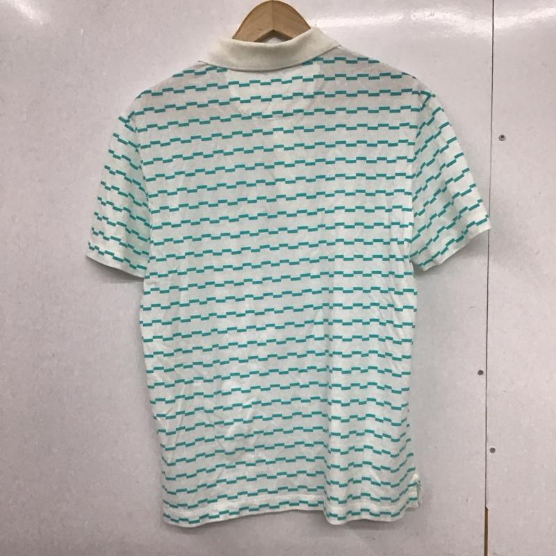 ラコステ LACOSTE ポロシャツ 半袖 半袖ポロシャツ 半袖カットソー カラーシャツ 5 プリント X ロゴ、文字 白 / ホワイト / メンズ USED 古着 中古 10132235