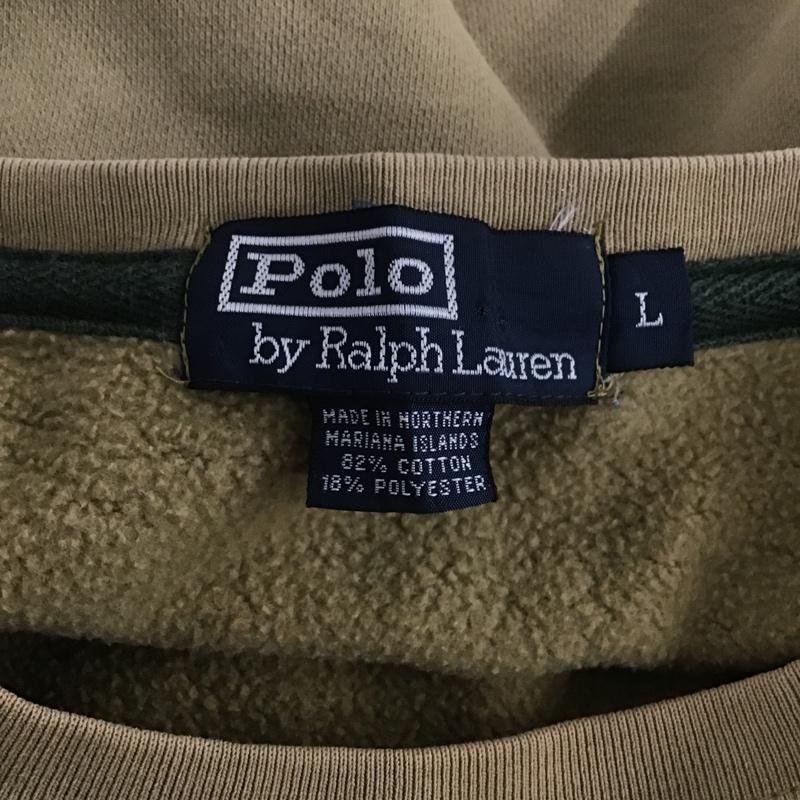 ポロバイラルフローレン Polo by RALPH LAUREN トレーナー 長袖 L 無地 ベージュ / ベージュ / メンズ USED 古着 中古 10106211