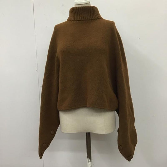 ザラ ZARA ニット、セーター 長袖 9598 152 700 タートルネック M 無地 茶 / ブラウン /  レディース USED 古着 中古 10112031