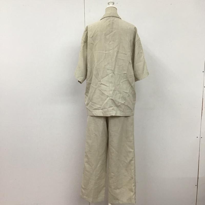 フリークスストア FREAK S STORE セットアップ セットアップ 222-3422 半袖ジャケット ストレートパンツ セットアップ 2点セット XS 無地 ベージュ / ベージュ / レディース USED 古着 中古 10109966