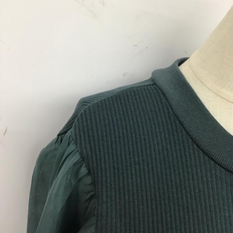 アズールバイマウジー AZUL BY MOUSSY カットソー 長袖 250GAB80-098H 袖シアー リブ M 無地 緑 / グリーン / レディース USED 古着 中古 10119384