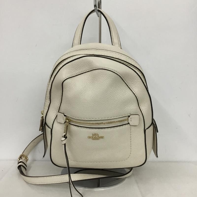 コーチ COACH リュックサック、デイパック リュックサック、デイバッグ F30530 ミニリュック レザー ショルダー 2WAY ロゴ、文字 アイボリー / アイボリー / レディース USED 古着 中古 10140044