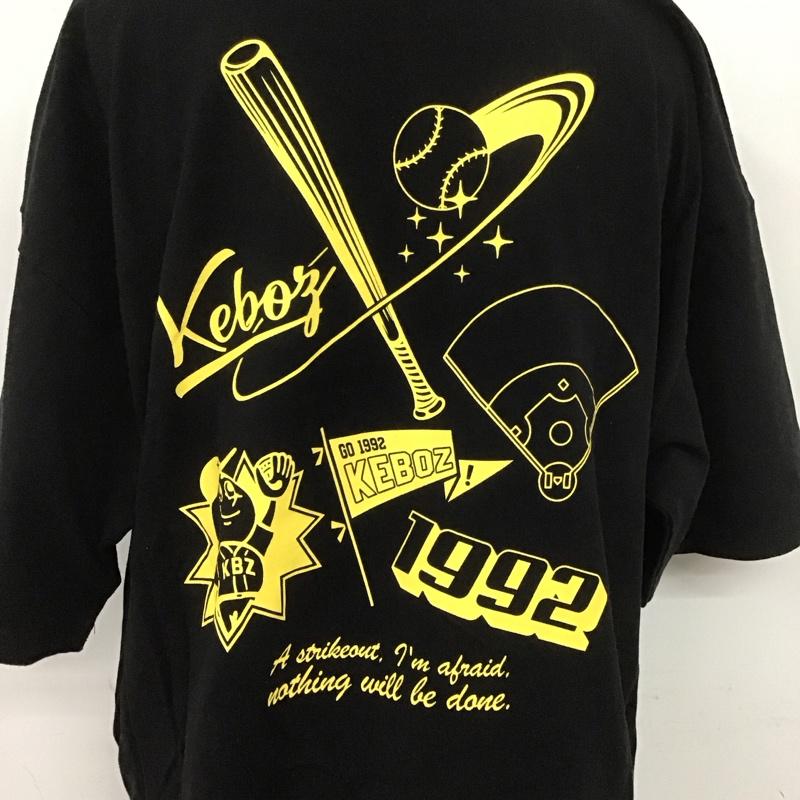 ケボズ KEBOZ カットソー 半袖 半袖カットソー プリントTシャツ クルーネックカットソー L ロゴ、文字 黒 / ブラック / メンズ USED 古着 中古 10106749