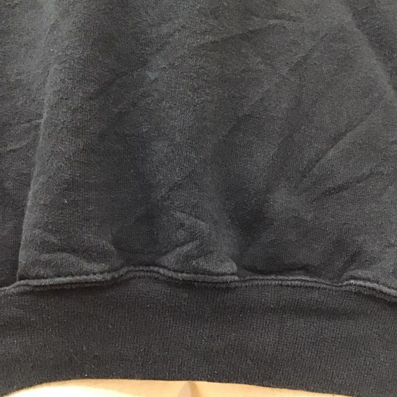 ヘインズ HANES トレーナー 長袖 長袖トレーナー スウェット クルーネック リブスウェットカットソー M ロゴ、文字 黒 / ブラック / メンズ USED 古着 中古 10115722