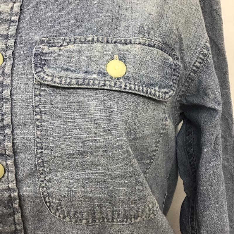 ポロラルフローレン POLO RALPH LAUREN シャツ、ブラウス 長袖 長袖シャツ カラーシャツ ポケットシャツ 長袖カットソー XS 無地 インディゴ / インディゴ / レディース USED 古着 中古 10115990