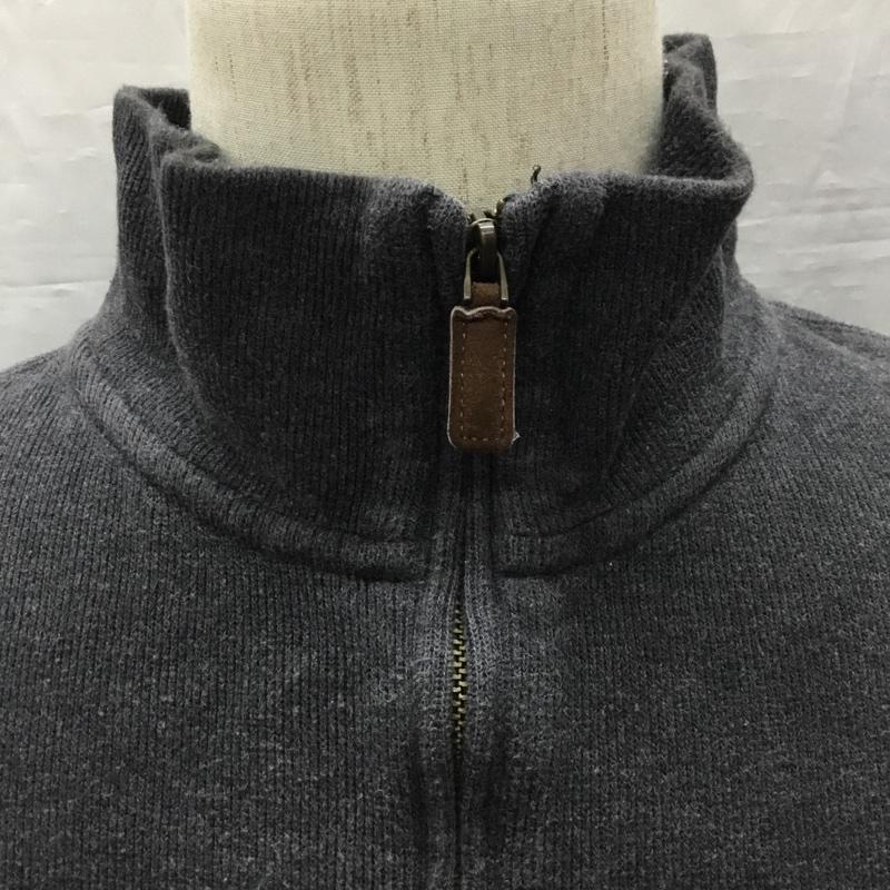 ラルフローレン RALPHLAUREN ニット、セーター 長袖 長袖ニットカットソー ニット セーター ジップアップネックニット XL ロゴ、文字 黒 / ブラック / メンズ USED 古着 中古 10122402