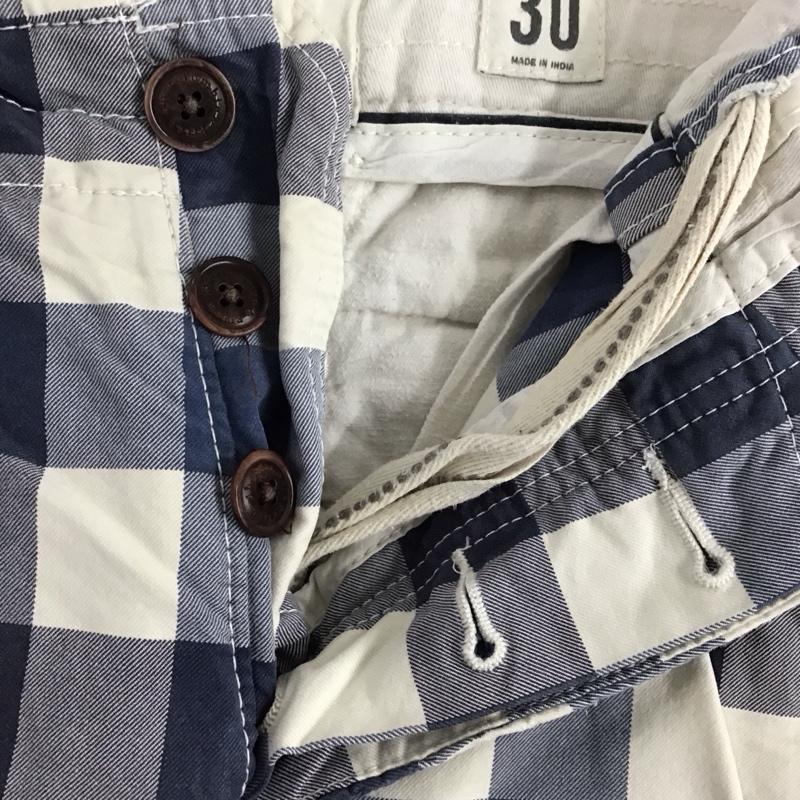 アバクロンビーアンドフィッチ ABERCROMBIE&FITCH パンツ ショートパンツ ショートパンツ ハーフパンツ カジュアルパンツ 30インチ チェック 白 / ホワイト / X 水色 / ライトブルー / メンズ USED 古着 中古 10132004