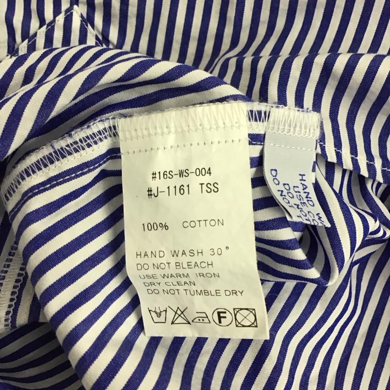 ジムフレックス GYMPHLEX シャツ、ブラウス 半袖 ノースリーブシャツ ストライプシャツ プルオーバー ストライプ 白 / ホワイト / X 青 / ブルー / レディース USED 古着 中古 10122460