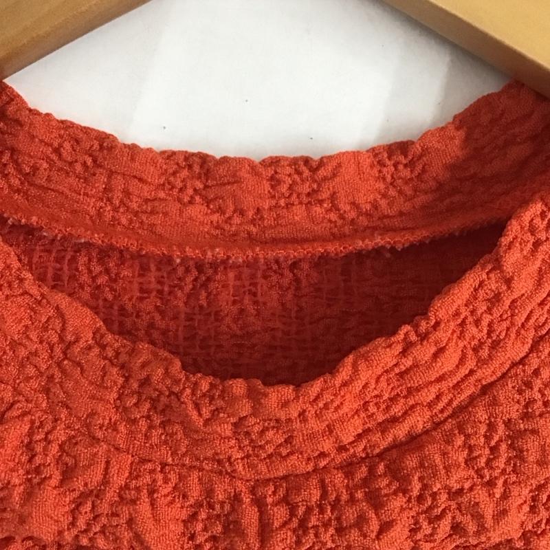 アズールバイマウジー AZUL BY MOUSSY カットソー 半袖 250HAG80-337F ポップコーンカットトップス FREE 無地 橙 / オレンジ / レディース USED 古着 中古 10129321