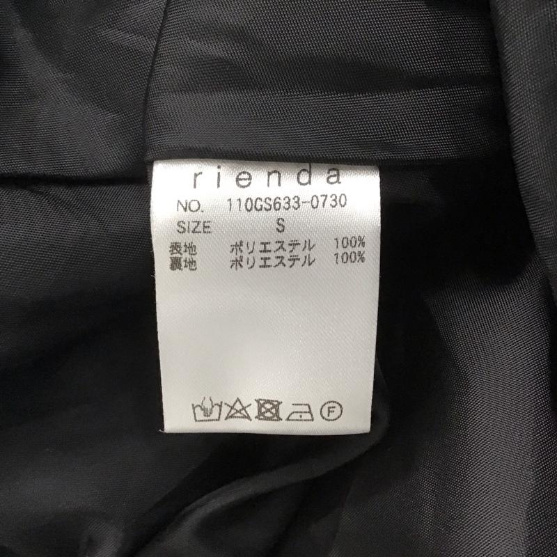 リエンダ rienda ワンピース ロングスカート 110GS633-0730 ストリングパフSLV OP フレアワンピース S 総柄 黒 / ブラック / X 白 / ホワイト / レディース USED 古着 中古 10139389