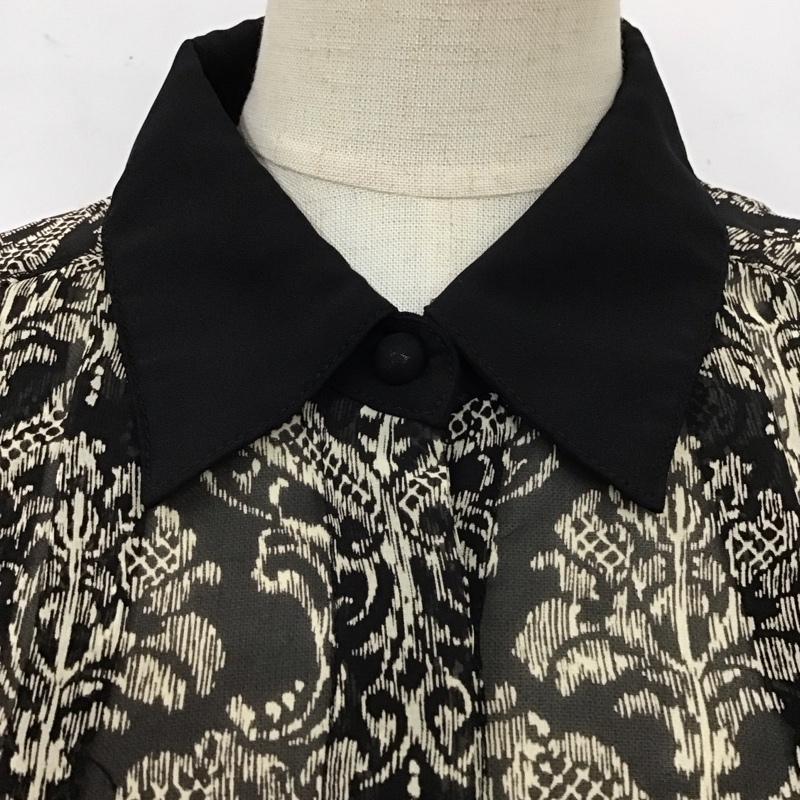 ラボラトリーワーク laboratory work シャツ、ブラウス 長袖 021-7304-209 シアー M 総柄 黒 / ブラック / レディース USED 古着 中古 10114242