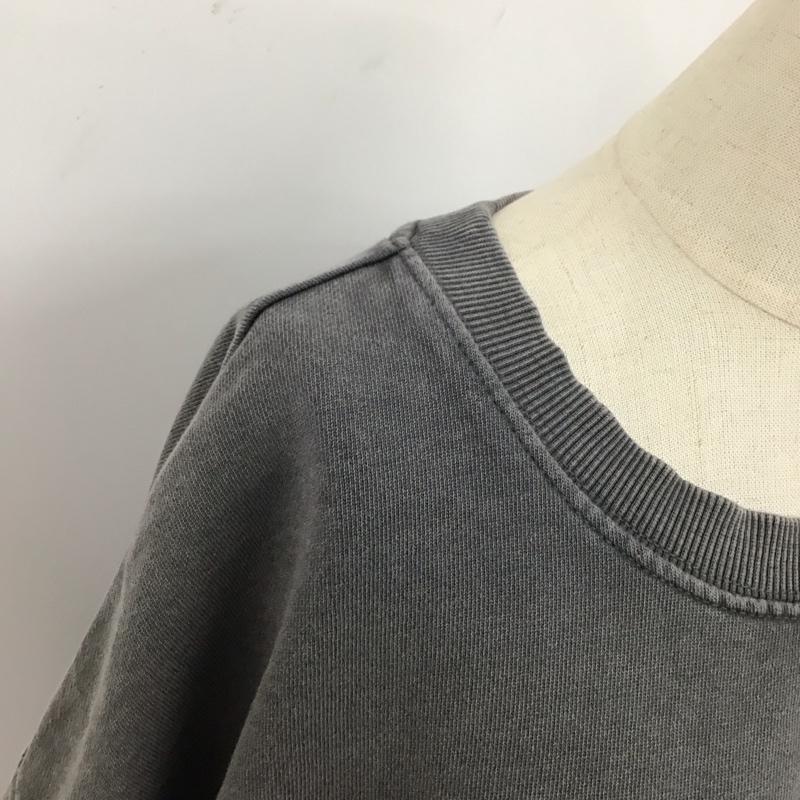 ザラ ZARA カットソー 半袖 半袖カットソー プリントTシャツ クルーネックカットソー L 無地 灰 / グレー / レディース USED 古着 中古 10123745