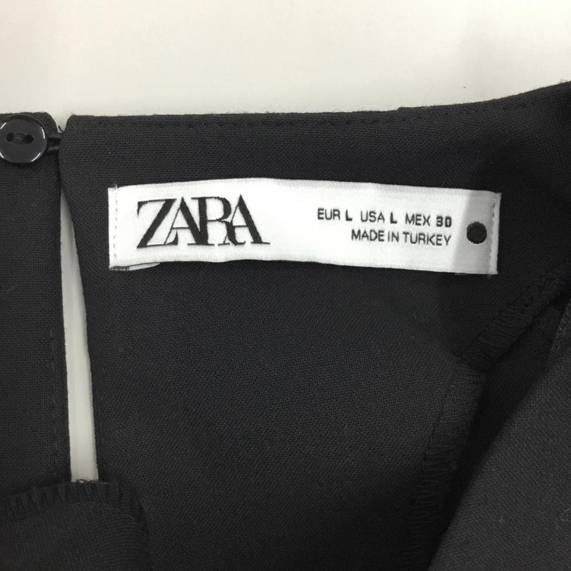 ザラ ZARA カットソー 長袖 4437 281 800 ラグランスリーブ フレアスリーブ L 無地 黒 / ブラック /  レディース USED 古着 中古 10107486