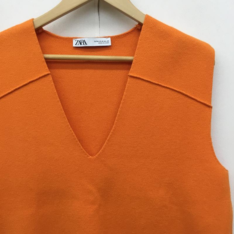 ザラ ZARA ベスト ベスト M 無地 橙 / オレンジ / レディース USED 古着 中古 10135937