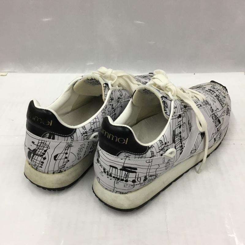 ヒュンメル hummel スニーカー スニーカー REFLEX OG MUSICNOTE 音符 6 ロゴ、文字 白 / ホワイト / X 黒 / ブラック / レディース USED 古着 中古 10105895