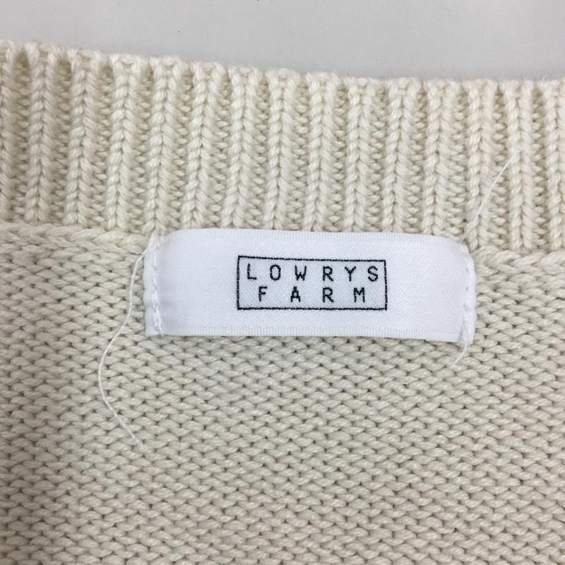 ローリーズファーム LOWRYS FARM カーディガン 長袖 LF621287AD チャイナボタン Vネック FREE 無地 アイボリー / アイボリー / レディース USED 古着 中古 10107292