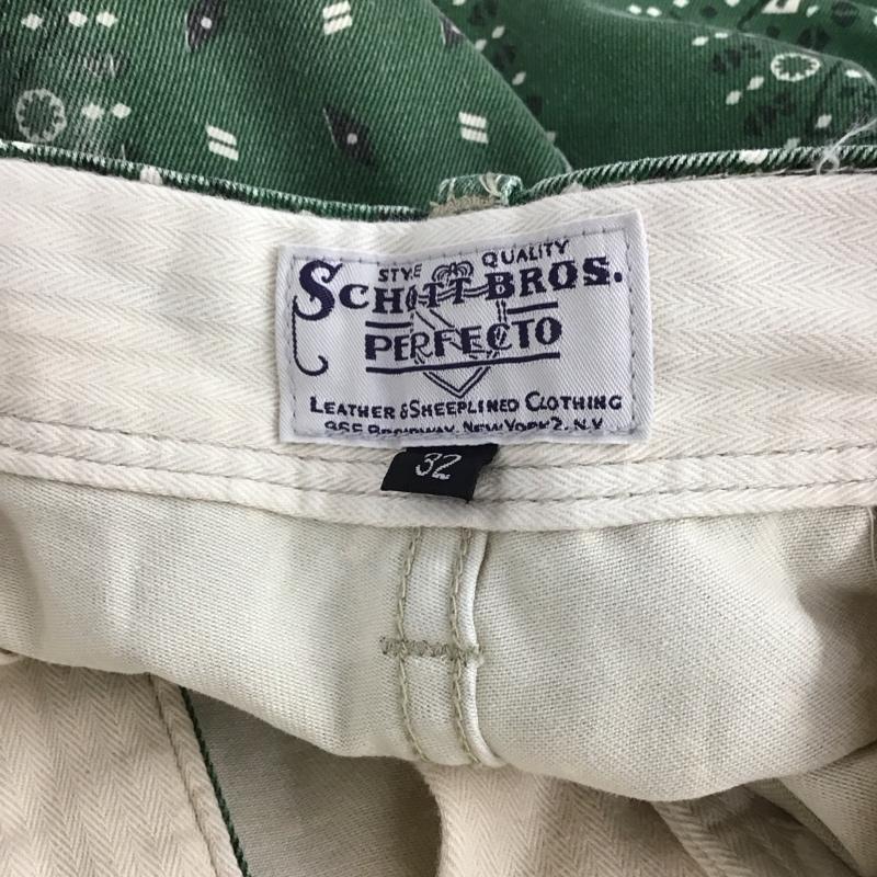 ショットブロス SCHOTT BROS. パンツ ショートパンツ ショートパンツ ハーフパンツ カジュアルパンツ 32インチ プリント 緑 / グリーン / メンズ USED 古着 中古 10134714