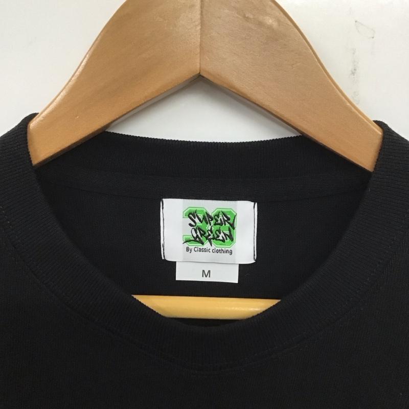 スパーグリーン SUPER GREEN Tシャツ 長袖 長袖カットソー プリントカットソー クルーネック M プリント 黒 / ブラック / メンズ USED 古着 中古 10139303