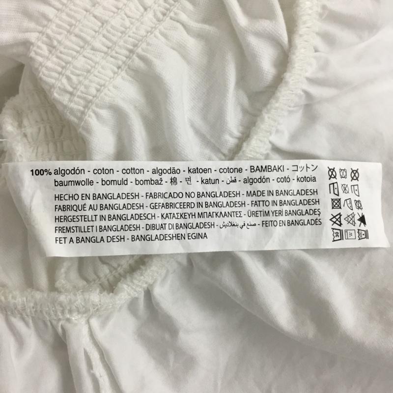 ザラ ZARA カットソー 半袖 半袖カットソー フリル袖 ショート丈カットソー S レース柄 白 / ホワイト /  レディース USED 古着 中古 10110309
