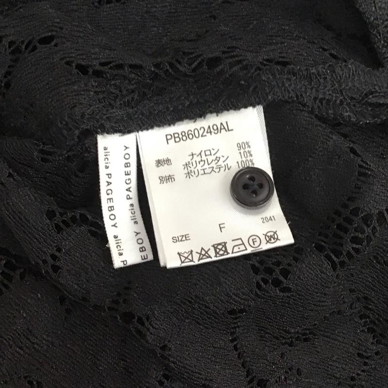 ページボーイ PAGEBOY シャツ、ブラウス 長袖 pb860249al レースシャツ 半袖カットソー 半袖カラーシャツ FREE 総柄 黒 / ブラック / レディース USED 古着 中古 10111903