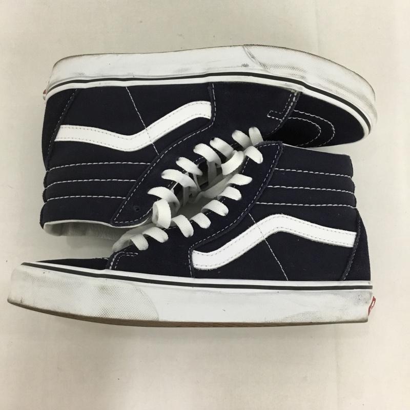 バンズ VANS スニーカー スニーカー 721356 OLD SKOOL ハイカット 23.5cm 23.5cm ロゴ、文字 白 / ホワイト / X 紺 / ネイビー / レディース USED 古着 中古 10127779