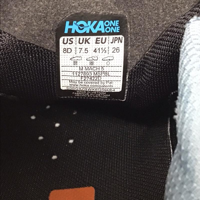 ホカオネオネ HOKA ONEONE スニーカー スニーカー 1127893 マッハ 5 26cm 26.0cm ロゴ、文字 灰 / グレー / X 橙 / オレンジ / メンズ USED 古着 中古 10121623