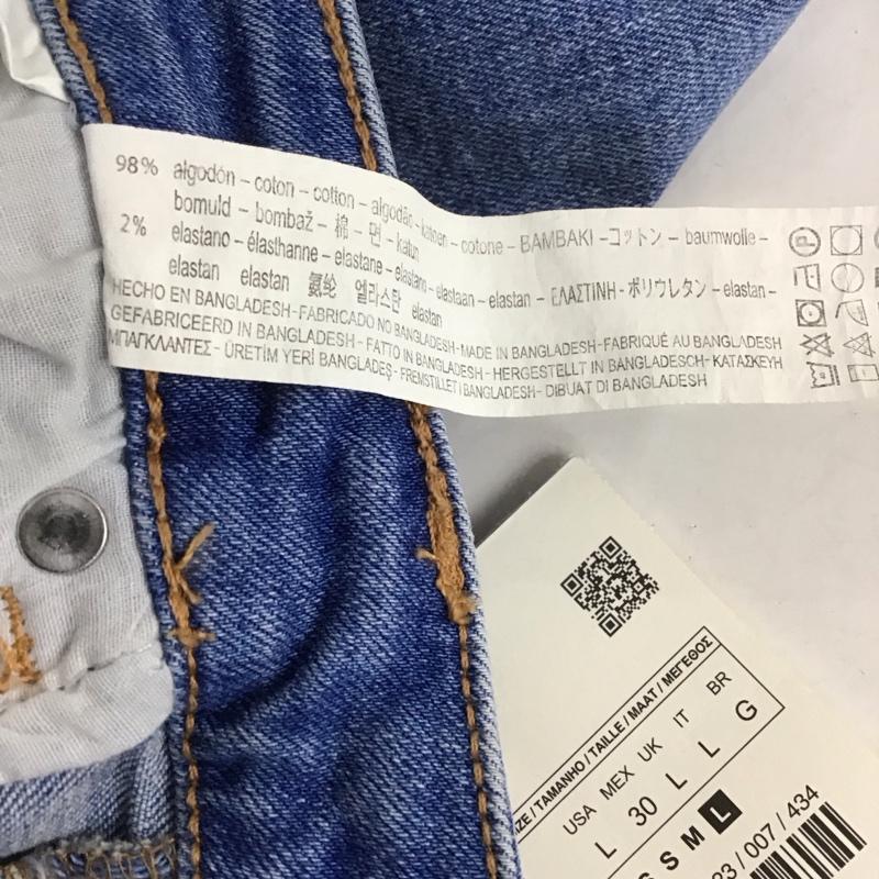 ザラ ZARA スカート ひざ丈スカート 9123 007 434 デニムスカート タグ付き ストレッチ L 無地 水色 / ライトブルー / レディース USED 古着 中古 10129154