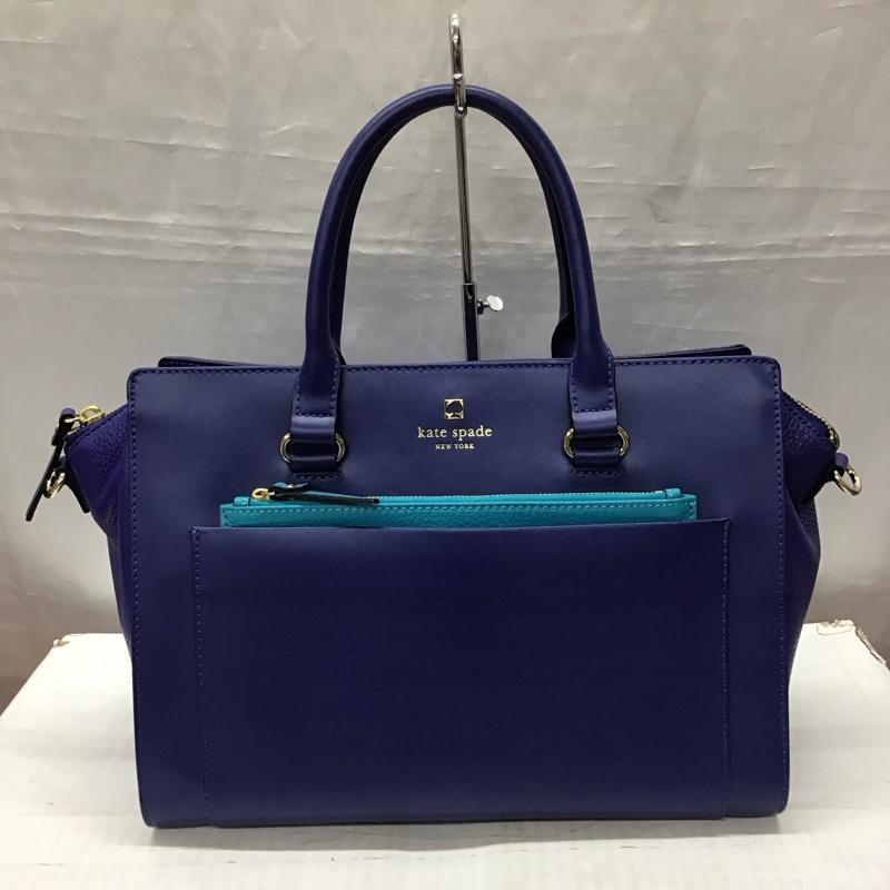 ケイトスペード Kate Spade トートバッグ トートバッグ レザー 牛革 ショルダー 2WAY ロゴ、文字 紫 / パープル / X 青 / ブルー / レディース USED 古着 中古 10118204