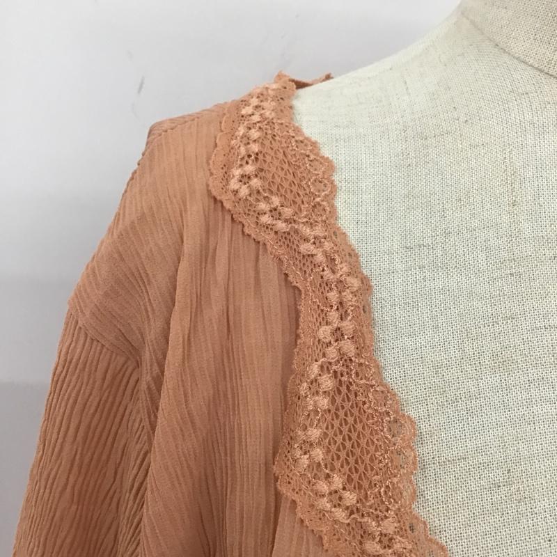 マジェスティックレゴン MAJESTIC LEGON シャツ、ブラウス 半袖 1096038404 ウエストキュっとブラウス シャツカーディガン レース M 無地 桃 / ピンク / レディース USED 古着 中古 10105639