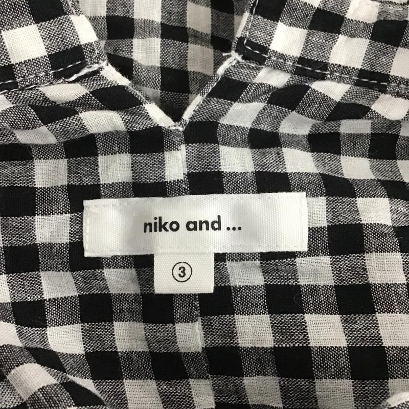 ニコアンド niko and... カットソー 半袖 半袖シャツ カラーシャツ 半袖カットソー チェックシャツ 3 チェック 白 / ホワイト / X 黒 / ブラック /  レディース USED 古着 中古 10106858