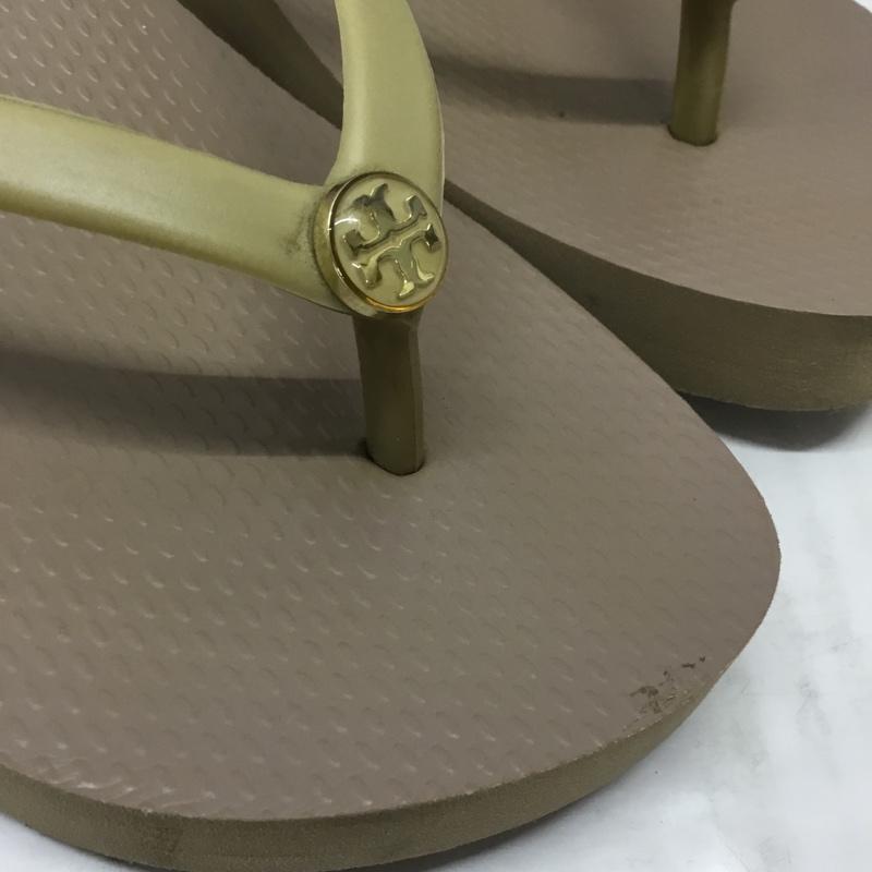 トリーバーチ TORY BURCH サンダル サンダル Wedge Thin Flip Flops トングサンダル 厚底 箱有 ロゴ、文字 ベージュ / ベージュ / レディース USED 古着 中古 10113525