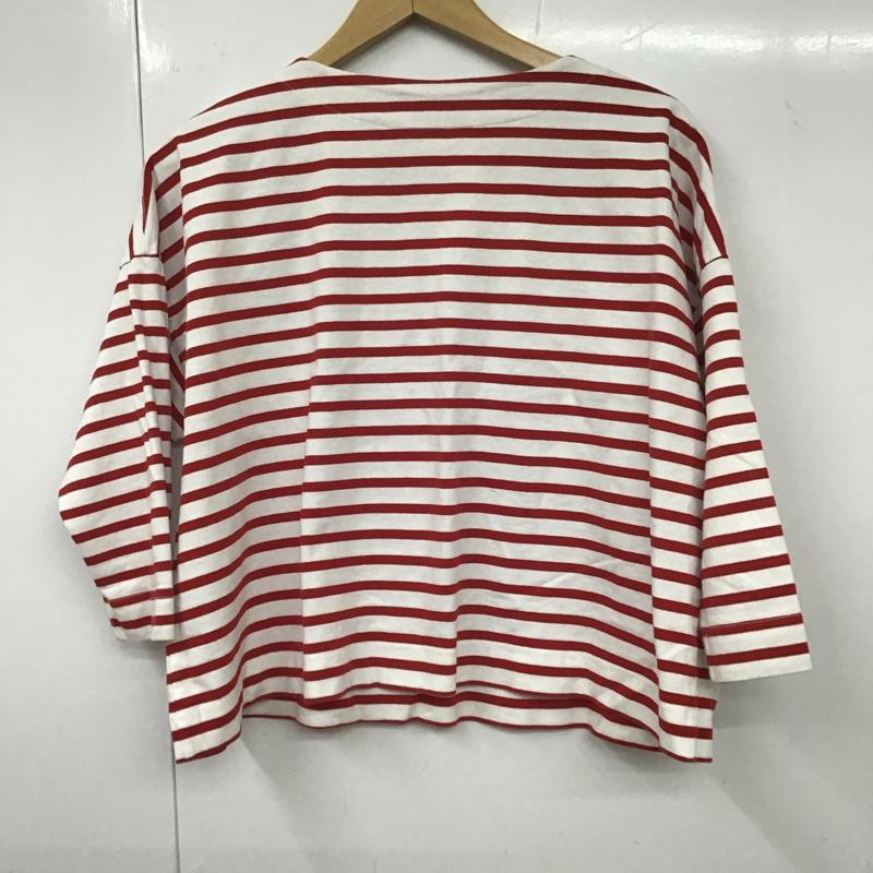フォードミルズ FORDMILLS カットソー 七分袖 M ボーダー柄 白 / ホワイト / X 赤 / レッド / レディース USED 古着 中古 10131562