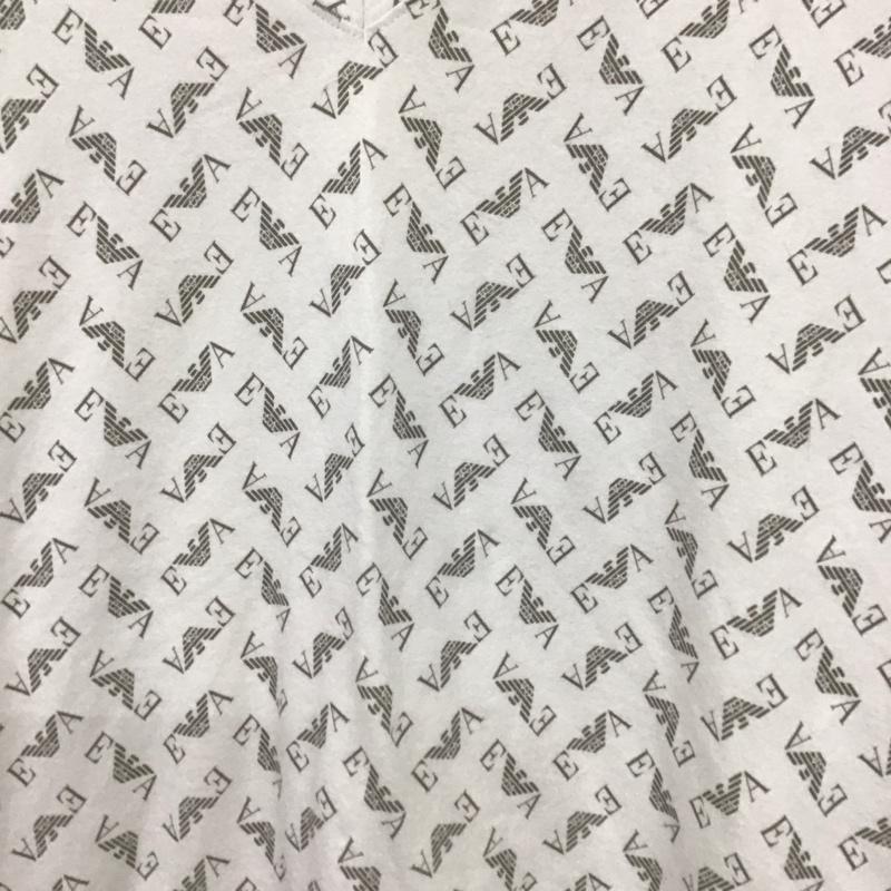 エンポリオアルマーニ EMPORIO ARMANI Tシャツ 半袖 Vネック XL プリント X ロゴ、文字 白 / ホワイト / レディース USED 古着 中古 10134603
