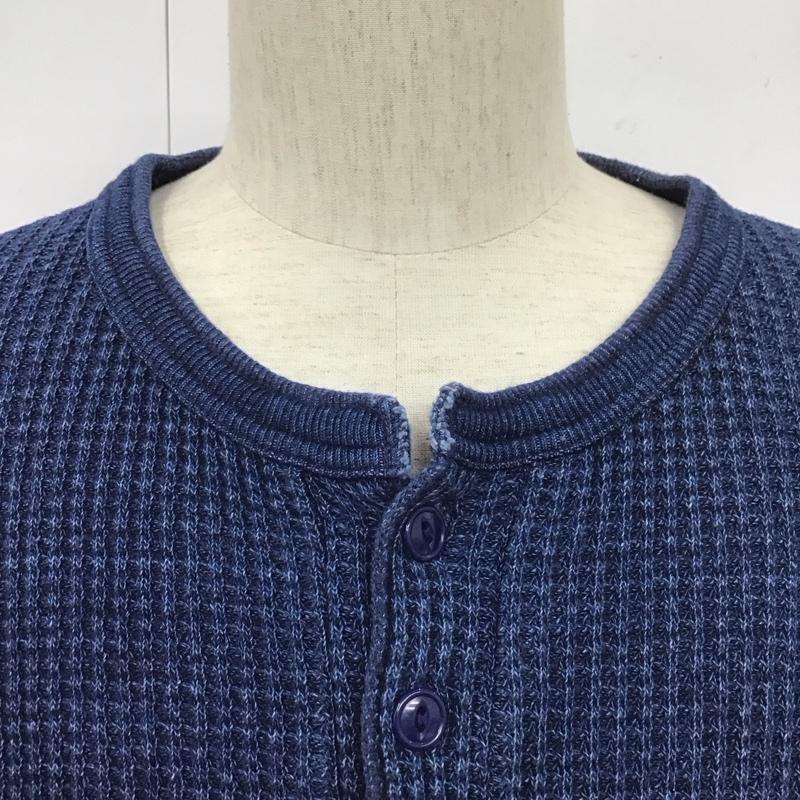 ジェラード JELADO カットソー 長袖 ヘンリーネック 42 無地 紺 / ネイビー / メンズ USED 古着 中古 10107866